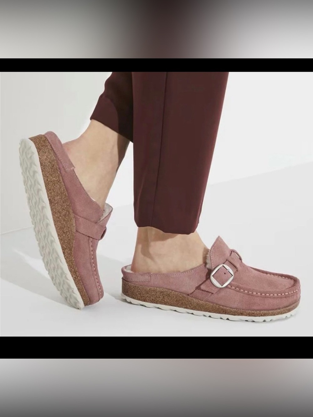 BIRKENSTOCK BUCKLEY SUEDE LEATHER CLOGS WOMEN'S.